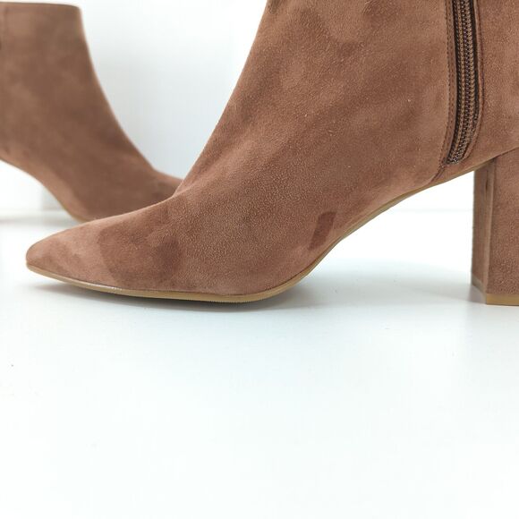 Stuart Weitzman Women 10 Gardiner Booties Boots Brown Suede Tie Pointed NEW FLAW - Picture 8 of 13